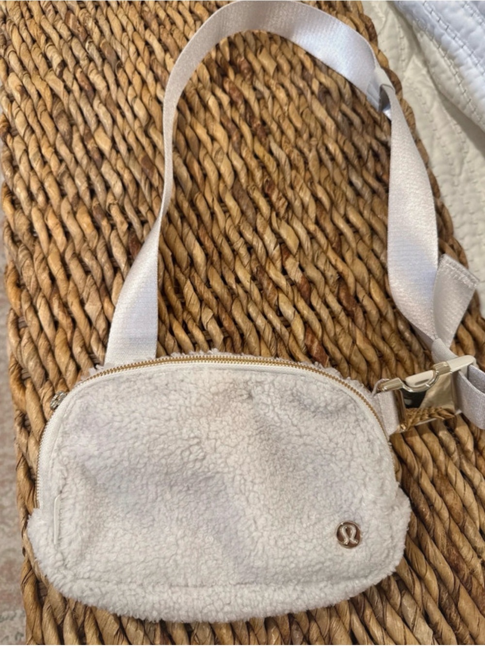 lululemon athletica Cream and gold Sherpa Crossbody Bag